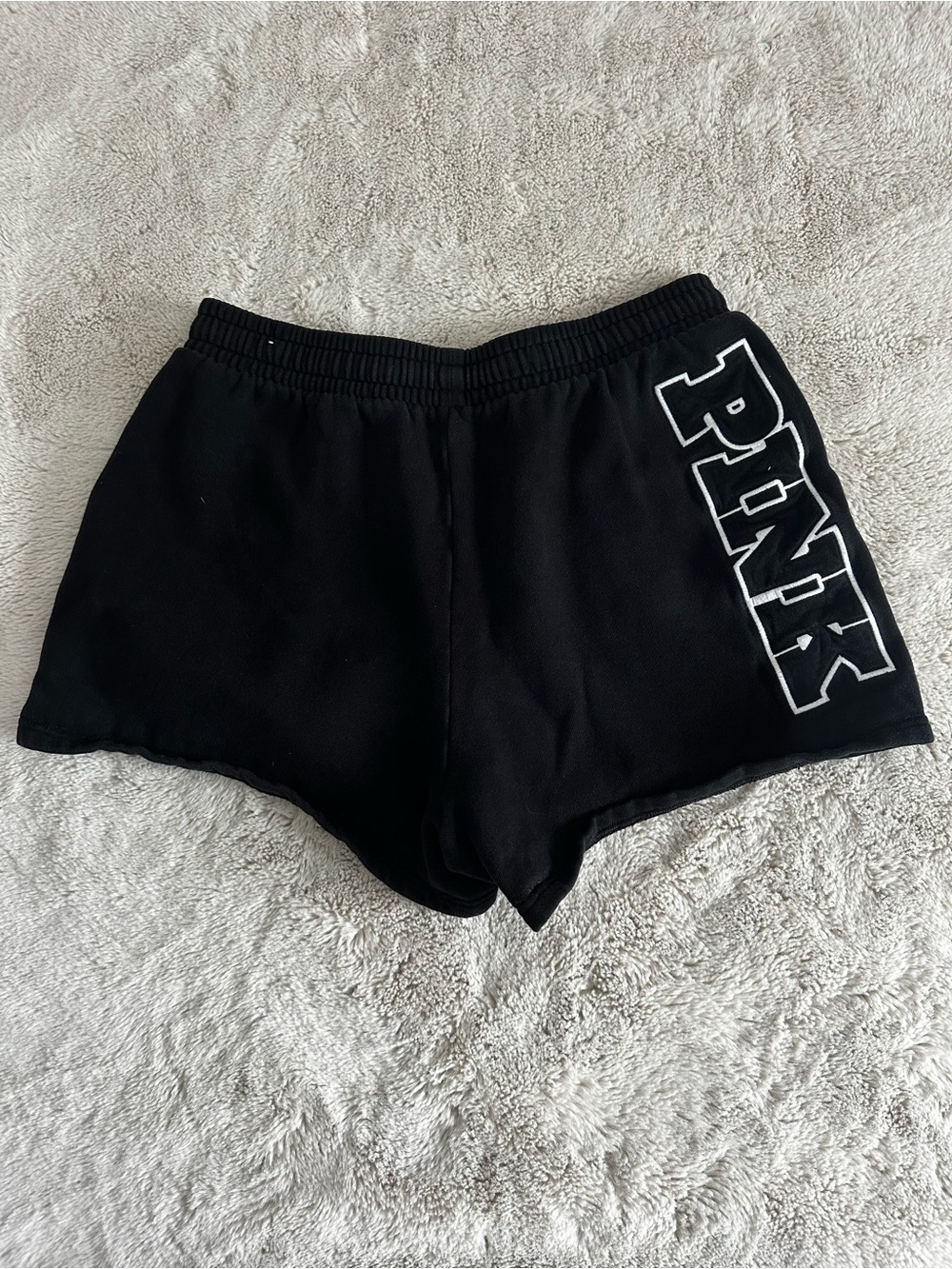 PINK Victoria's Secret Black Logo Athletic Lounge Shorts